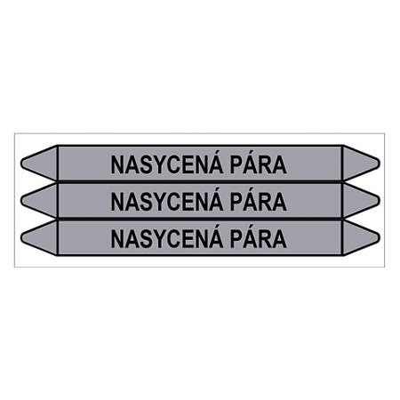 Značení potrubí, nasycená pára,3 ks, 355 × 37 mm